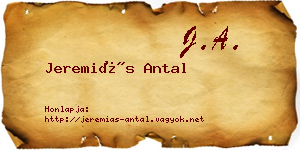 Jeremiás Antal névjegykártya